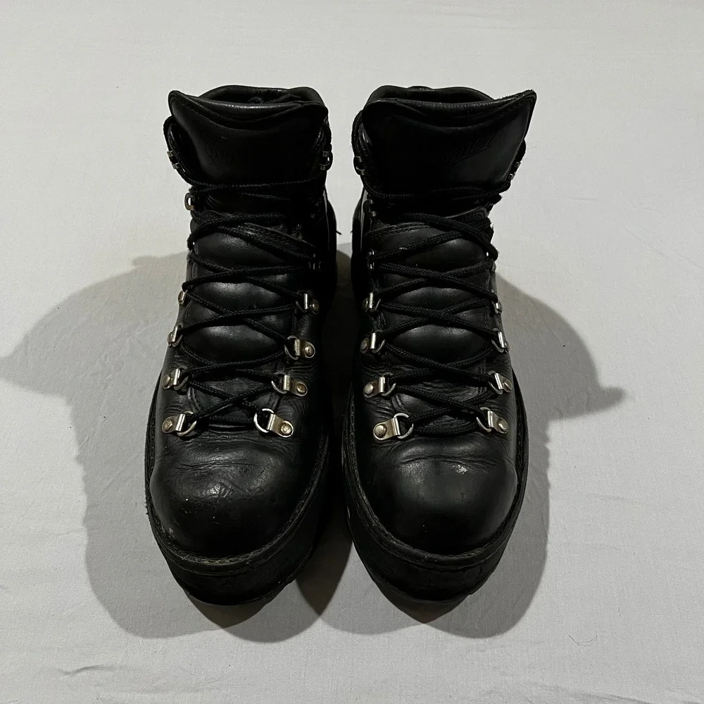 Mens Danner Black Leather Mountain Punk Goth Biker Platform Boots Sz 11.5 Custom